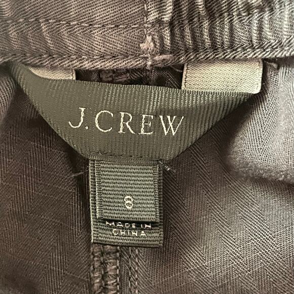 J. Crew Black Twill Joggers Zip Cuff Size 8 Ankle Length Casual Fall Outdoors - Picture 6 of 8